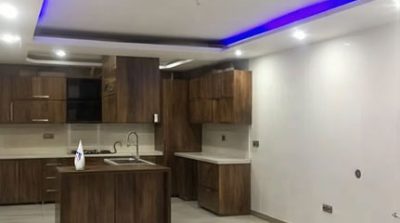 کابینت ام دی اف (ملامینه) رنگ قهوه ای با جزیره