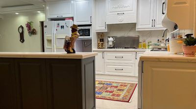 کابینت روکش چوب رنگ سفید